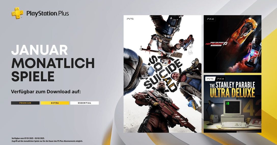 PlayStation Plus – Die monatlichen Titel im Januar für PS4 und PS5